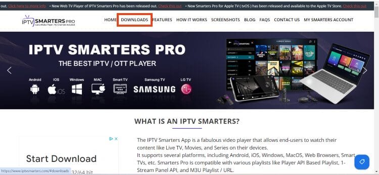 IPTV Smarters on Windows PC