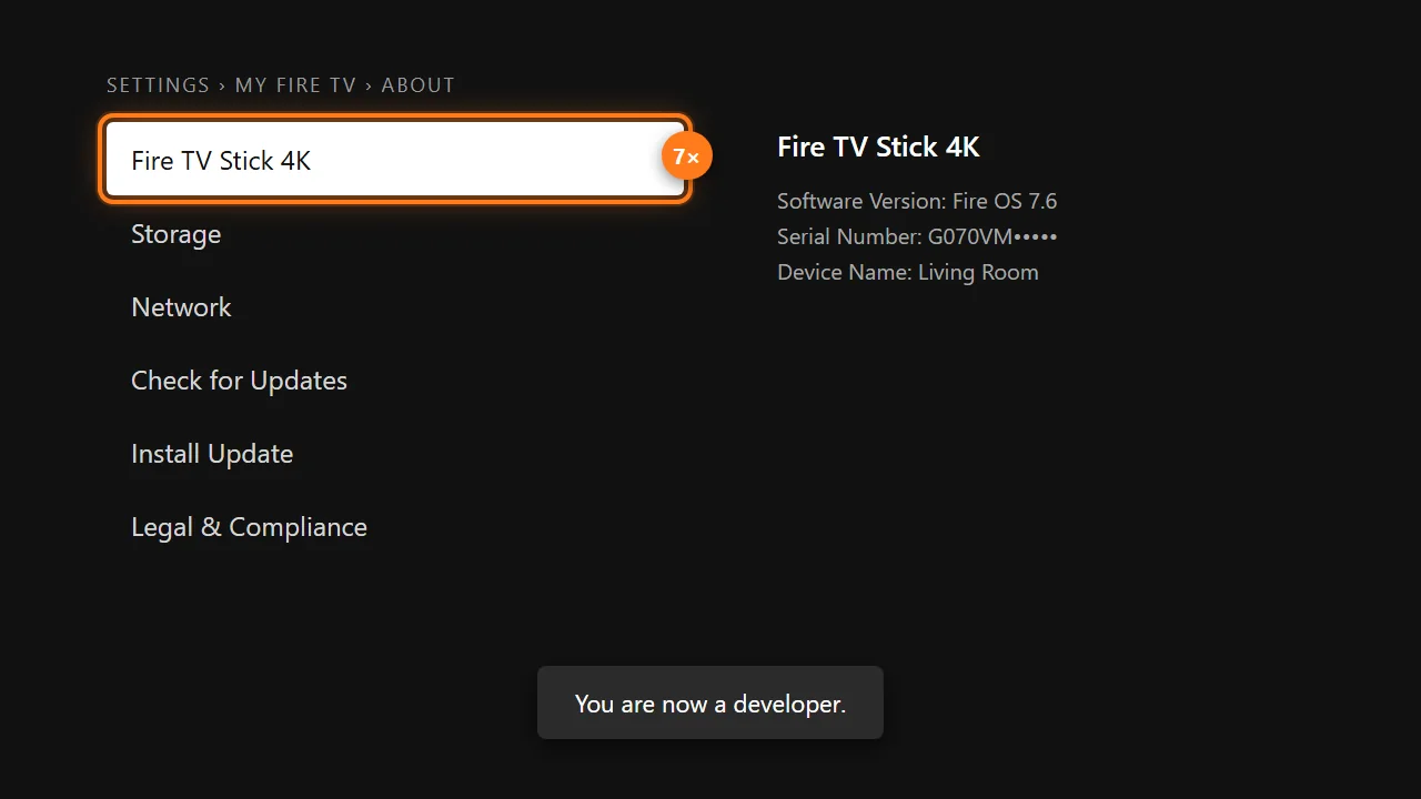 Free app, step 3: Turn on developer mode