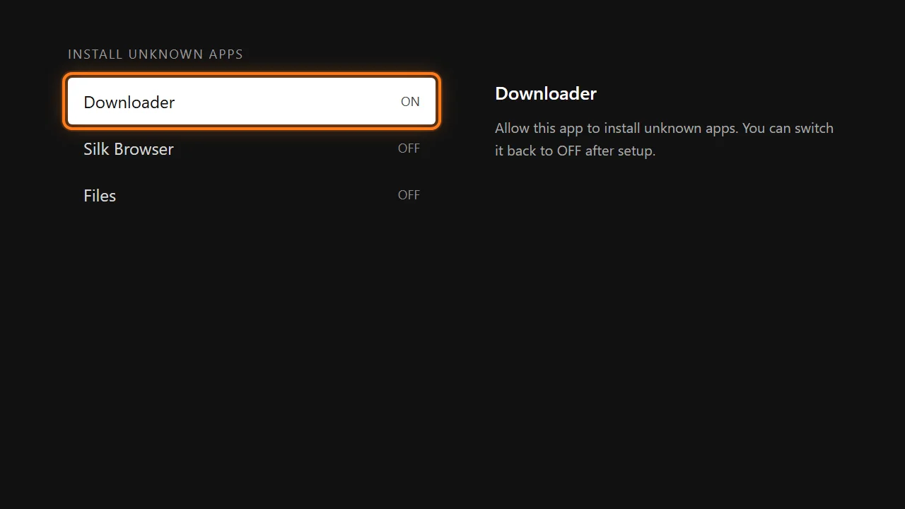 Free app, step 5: Allow Downloader to install apps
